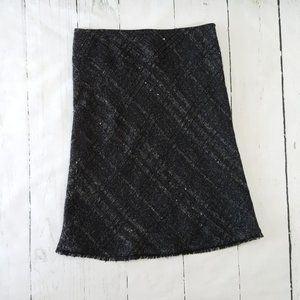 NEW Burberry London Metallic Black Plaid Skirt